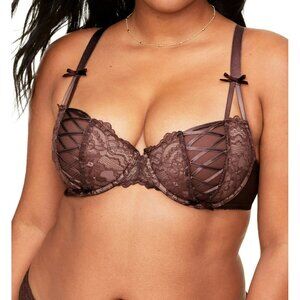 Adore Me Enny Contour Balconette Women's Bra Lace Plus Sz 42DD NWT Deep Mahogany